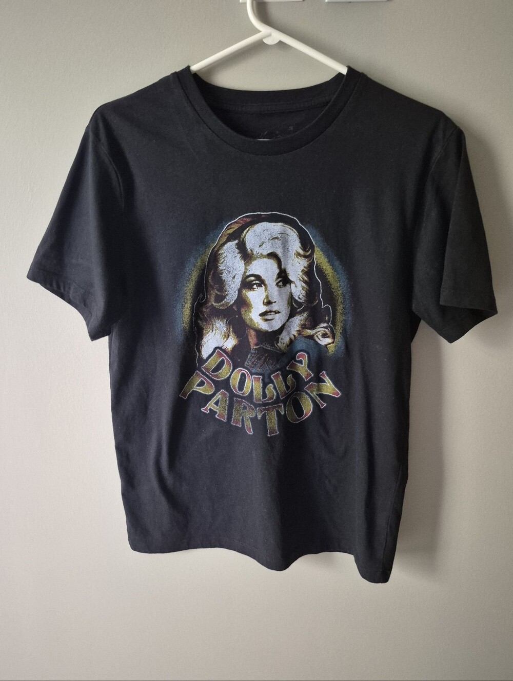 Black Graphic Cotton Short Sleeve Tee - Dolly Parton Print Small S